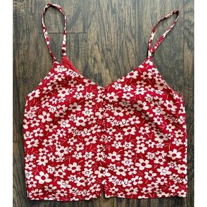 Madewell Women’s Button-Down Cami in Full Bloom 4 Retro Floral Cranberry